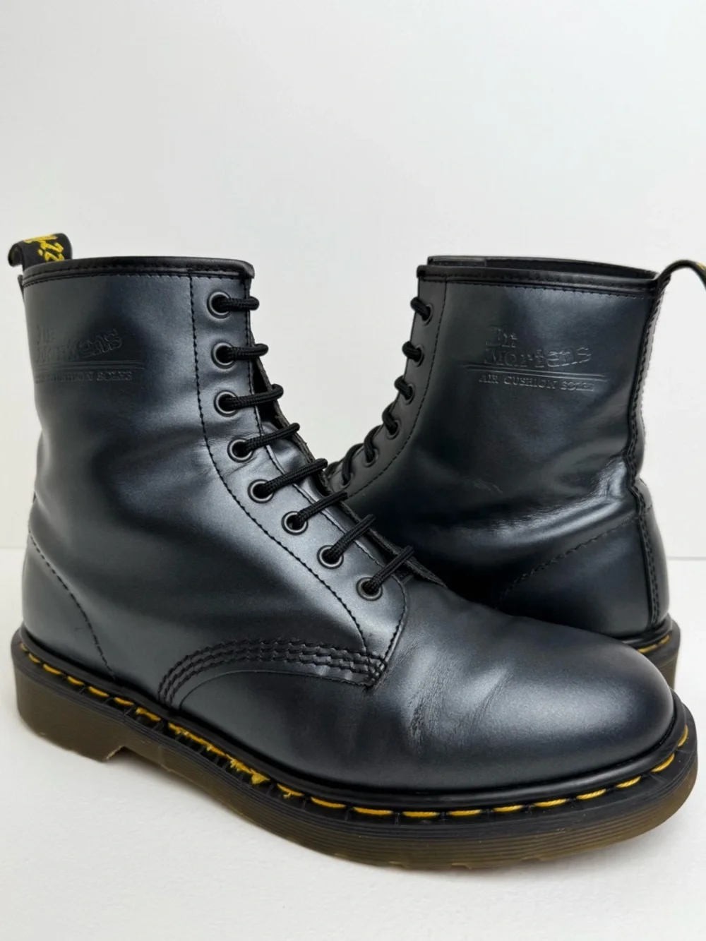 Vintage Dr. Martens England 1460 Metallic Graphite Shimmer Silver MIE Boots UK 9